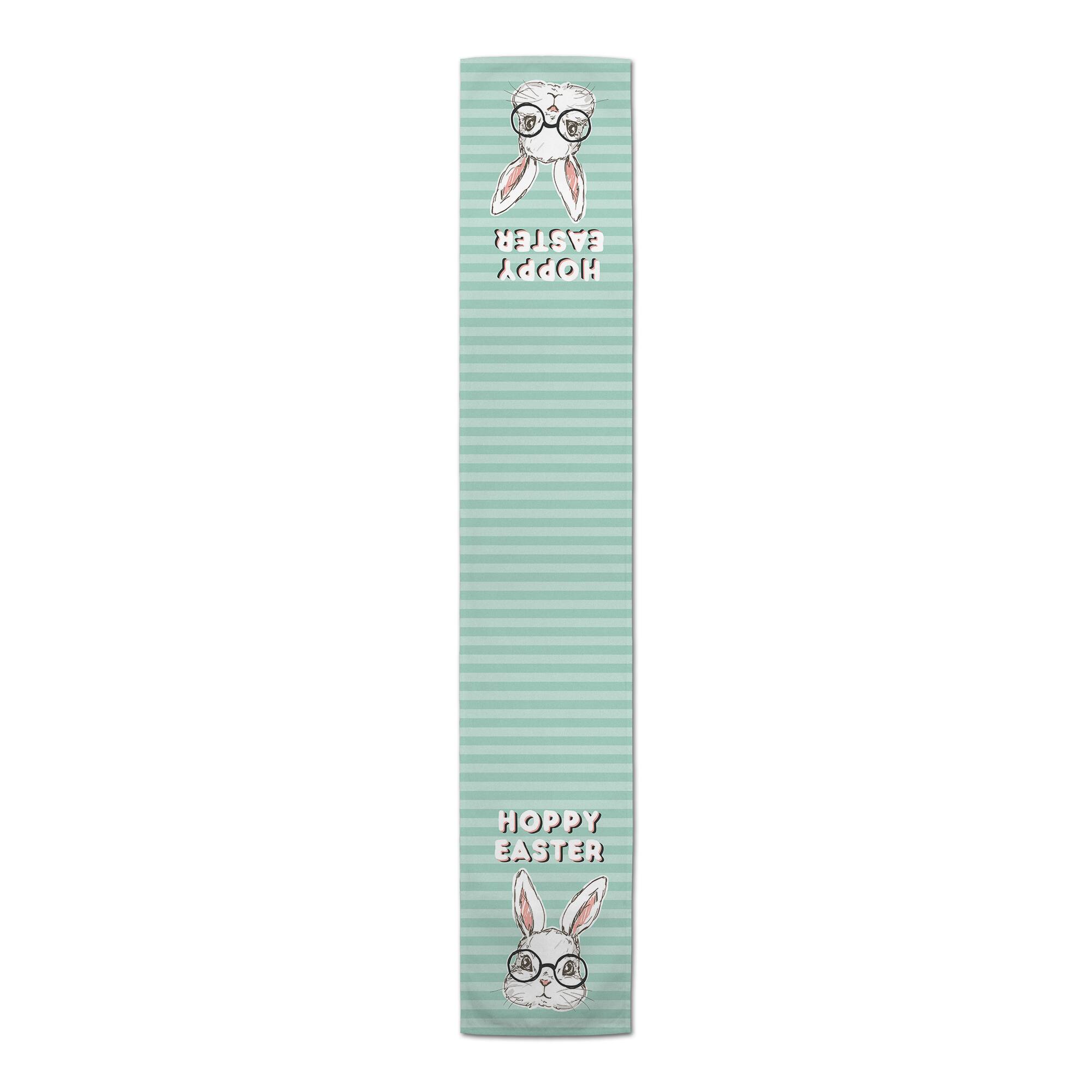 Bunny With Glasses 16" x 90" Poly Twill Table Runner